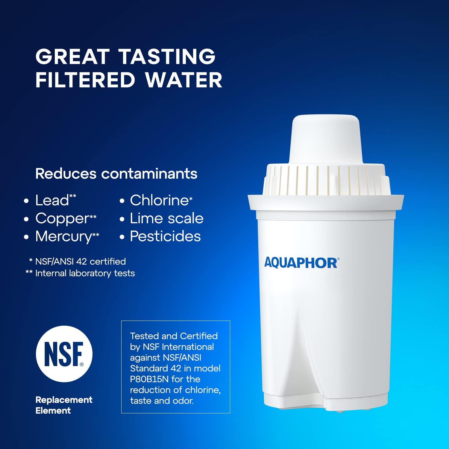 Aquapureline 5-Cup Water Filtration Pitcher - Black, Includes 1 x B15 Filter