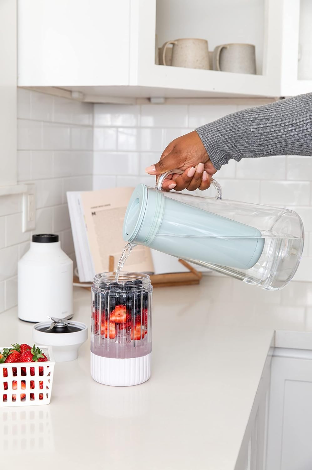 Aquapureline Water Filtration Pitcher - 7-Cup, Seafoam, BPA-Free